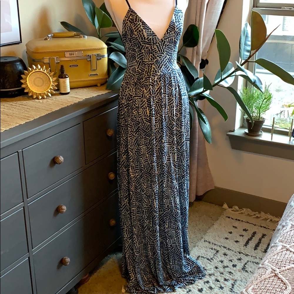 Urban Outfitters Blue Open Back Maxi Dress
